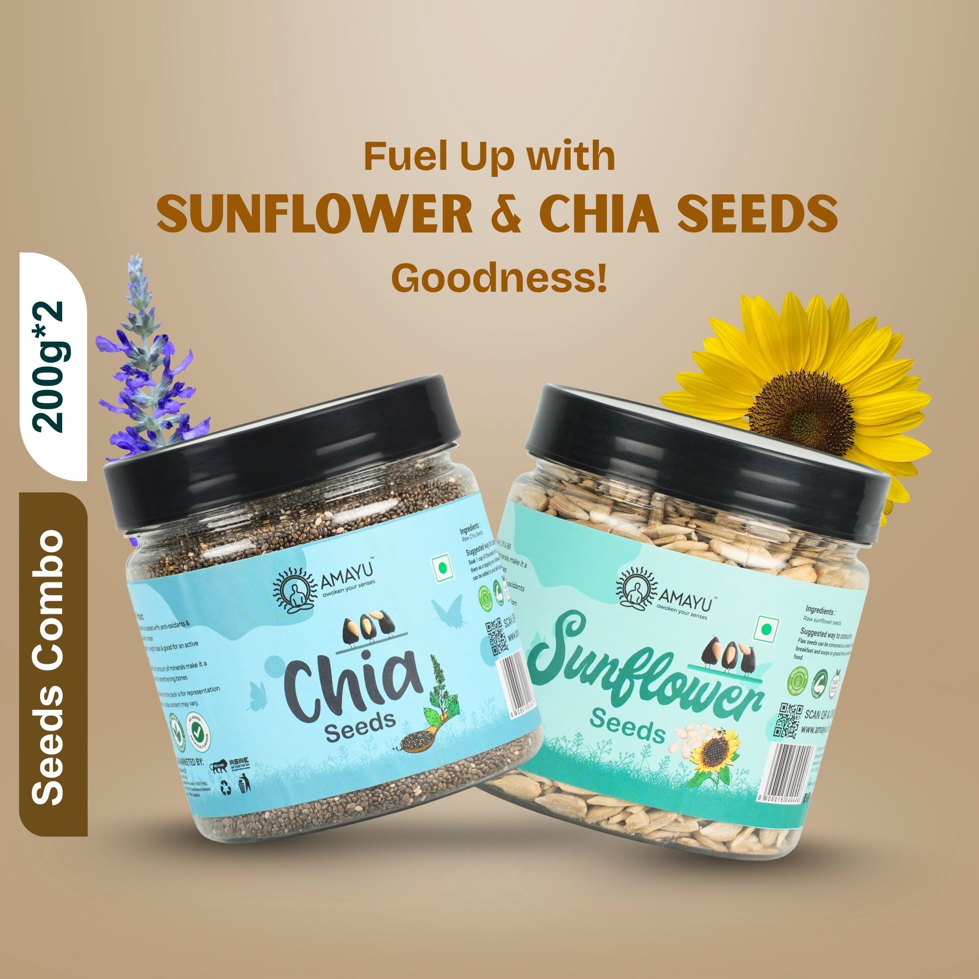Raw Chia Sunflower Seeds Combo 200g