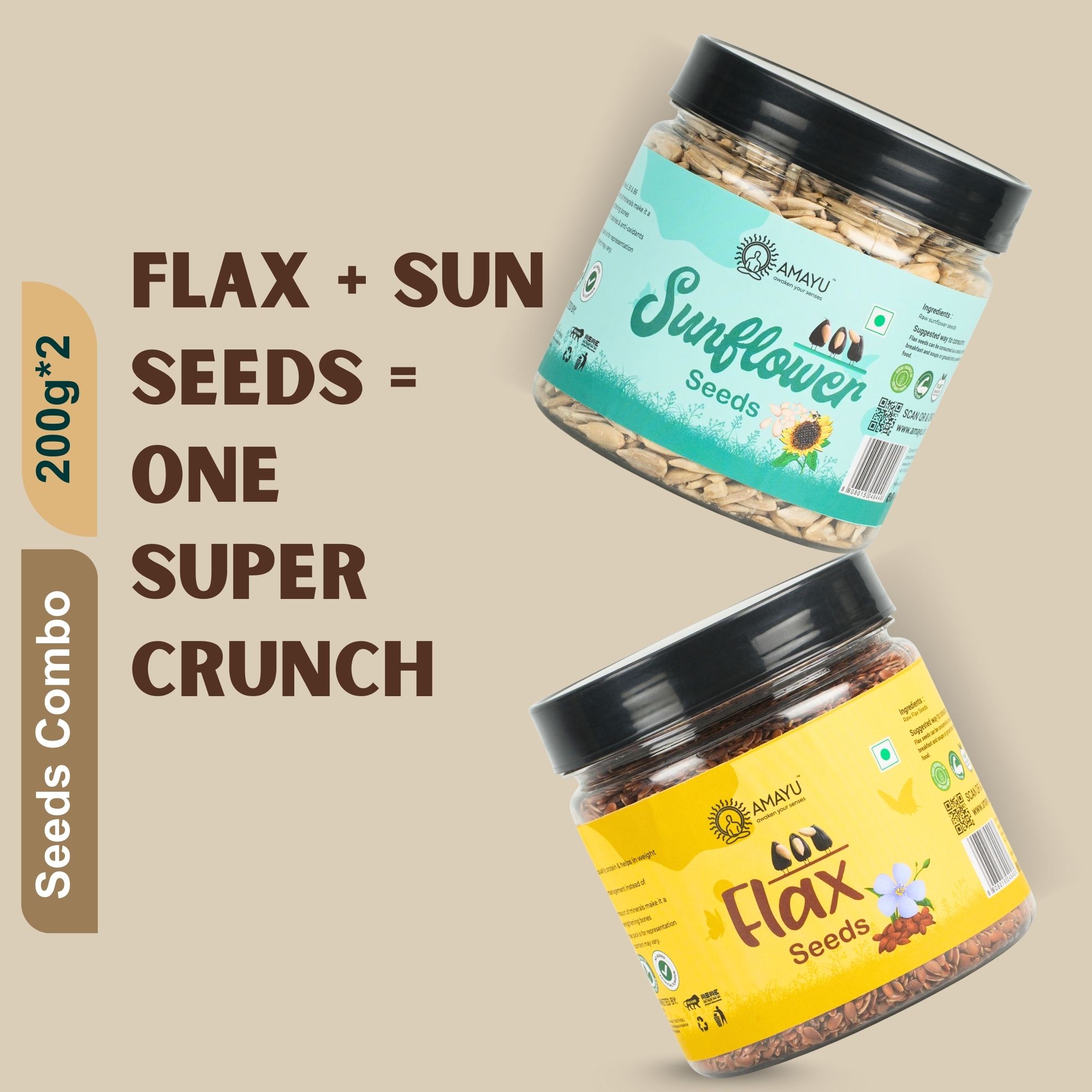 Raw Sunflower Flax Seeds 200g