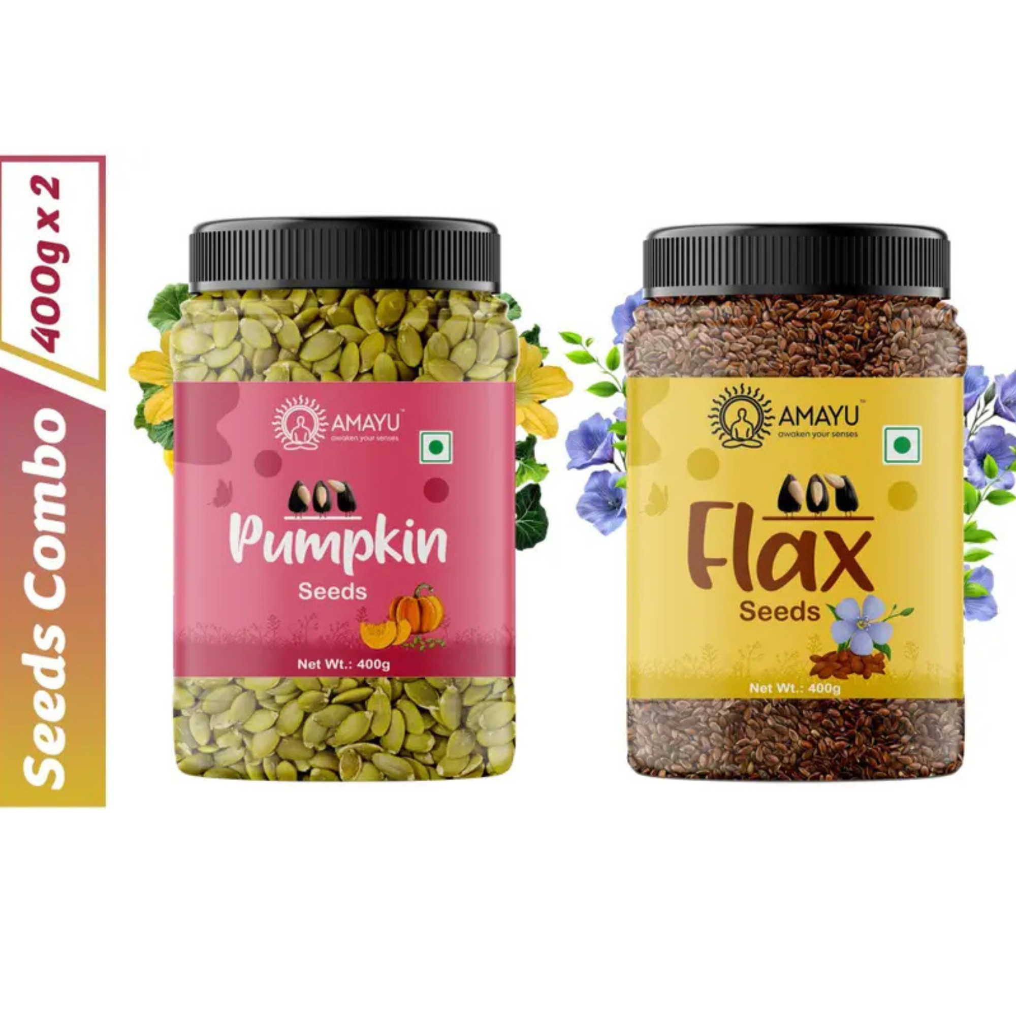 Raw  Pumpkin Flax Seeds Combo 125g