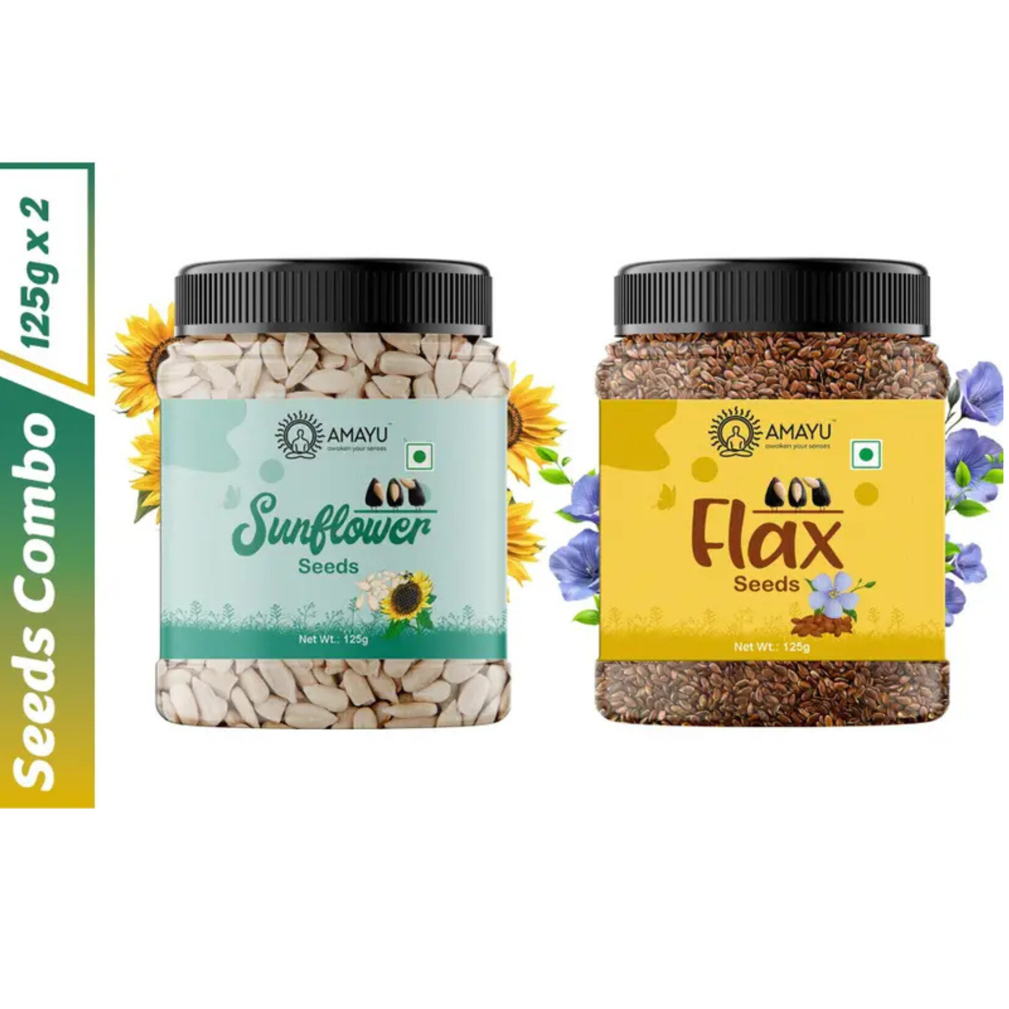 Raw Sunflower Flax Seeds Combo 125g