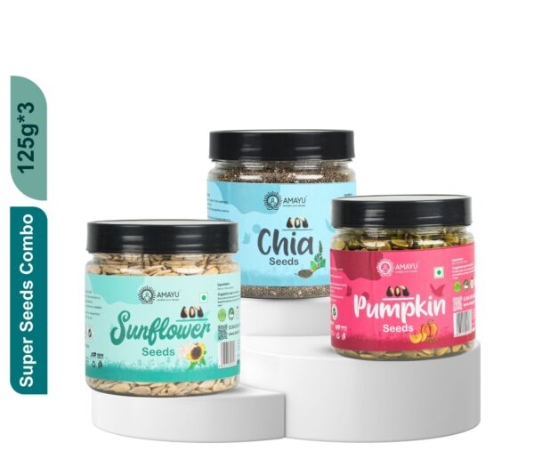 Raw Chia Pumpkin Sunflower Seeds Combo 125g