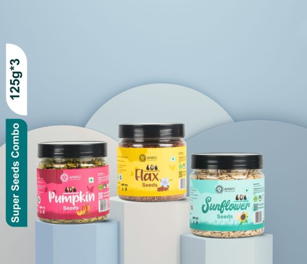 Raw Pumpkin Flax Sunflower Seeds Combo 125g